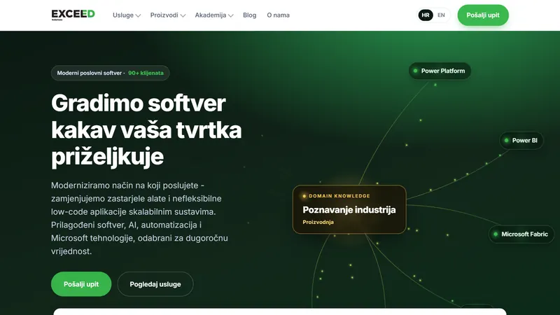 Naslovnica stranice Exceed Solutions
