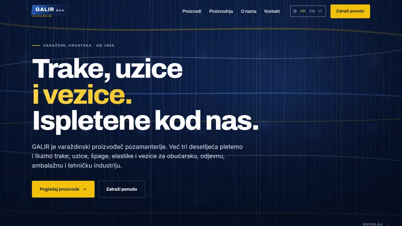 Naslovnica stranice Galir