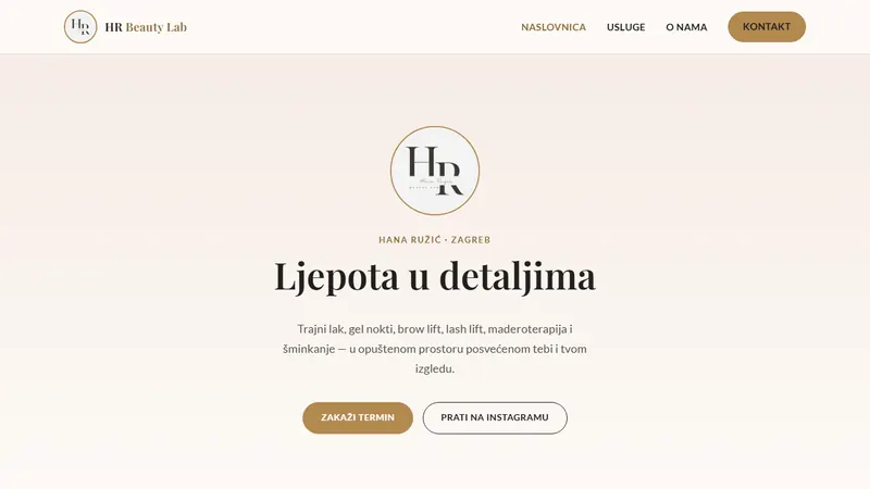 Naslovnica stranice HR Beauty Lab